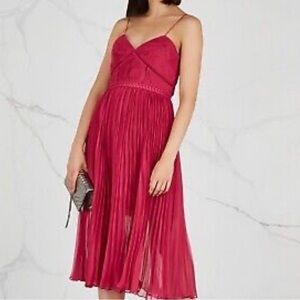 Self portrait fuscia midi dress
